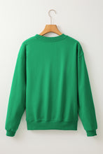 Load image into Gallery viewer, Dark Green Solid Fleece Lined Drop Shoulder Terry Sweatshirt
