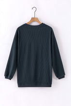 Load image into Gallery viewer, Smoke Gray Ribbed Corduroy Oversized Sweatshirt
