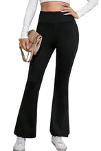 Load image into Gallery viewer, Black Thermal Lined Split Flare Leg Pants
