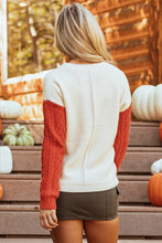 Load image into Gallery viewer, Gold Flame Colorblock Patched Pocket Drop Shoulder Sweater
