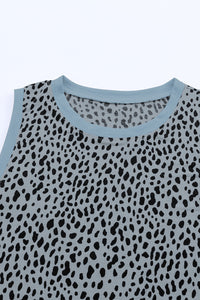 Leopard Print Round Neck Tank Top