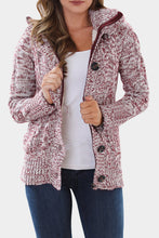 Load image into Gallery viewer, Fiery Red Long Sleeve Button-up Hooded Cardigans
