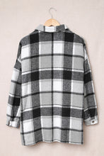 Load image into Gallery viewer, Red Plaid Print Buttoned Shirt Jacket
