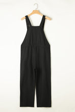 Load image into Gallery viewer, Black Drawstring Buttoned Straps Cropped Overall
