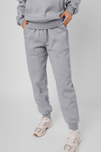 Load image into Gallery viewer, Gray Solid Exposed Seams Hoodie and Joggers Activewear Set
