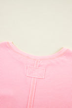 Load image into Gallery viewer, Pink Plus Size Ribbed Exposed Seam Tee and Shorts Set
