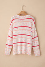 Load image into Gallery viewer, Pink Striped Confetti Knit Sweater
