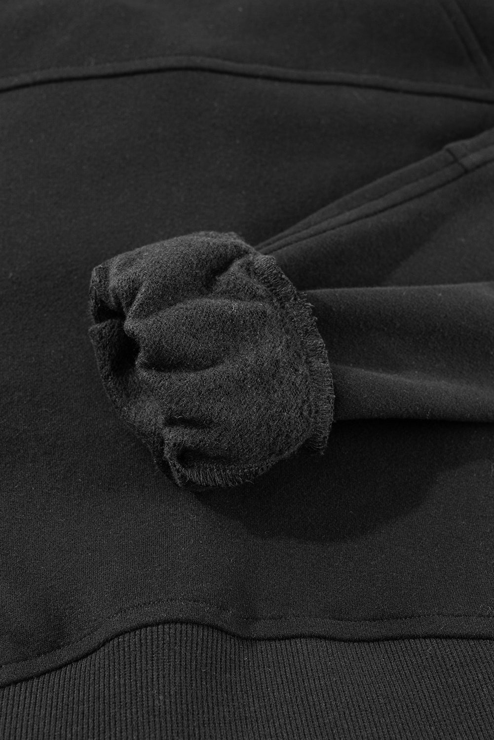 Sea Green Fleece Lined Zip Up Stand Collar Thumbhole Sleeve Sweatshirt