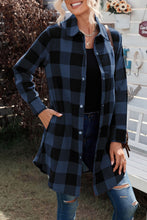 Load image into Gallery viewer, Green Turn-down Collar Plaid Shirt Coat
