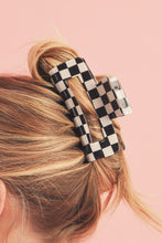 Load image into Gallery viewer, Black Checkered Print Hollow Out Hair Clip
