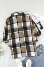 Load image into Gallery viewer, Red Plaid Print Buttoned Shirt Jacket
