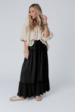 Load image into Gallery viewer, Khaki Frilled Drawstring High Waist Wide Leg Pants
