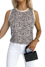 Load image into Gallery viewer, Leopard Print Round Neck Tank Top
