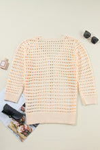 Load image into Gallery viewer, Apricot Solid Color Open Knit Duster Cardigan
