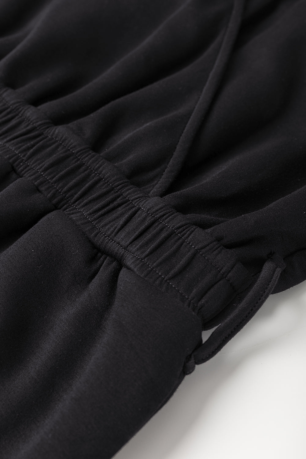 Black Wrap V Neck Sleeveless High Waist Jumpsuit