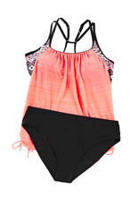 Load image into Gallery viewer, Pink Printed Lined Tankini Swimsuit
