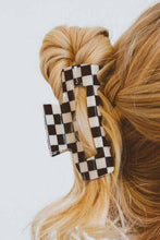 Load image into Gallery viewer, Black Checkered Print Hollow Out Hair Clip
