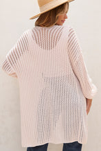 Load image into Gallery viewer, Jet Stream Hollowed Crochet Drop Shoulder Open Front Cardigan
