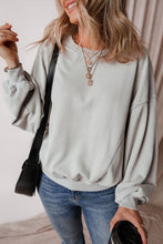 Load image into Gallery viewer, Gray Exposed Seam Batwing Sleeve Drop Shoulder Sweatshirt
