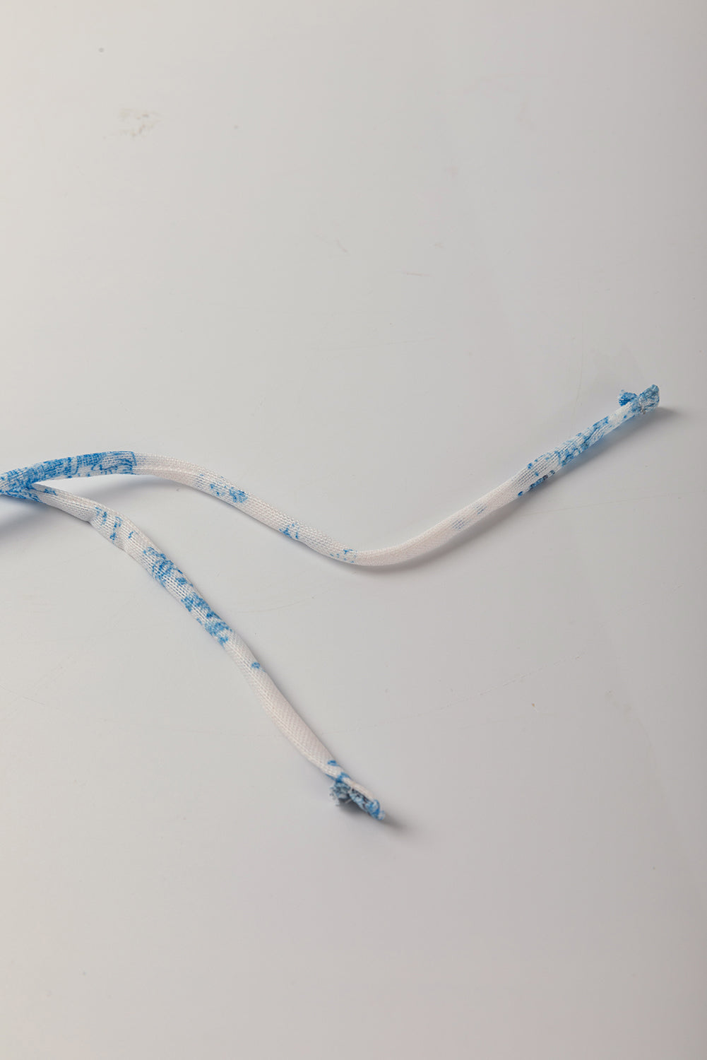 Sky Blue Random Printed Mesh Bow Detail Halterneck Tank Top