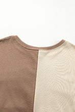 Load image into Gallery viewer, Parchment Colorblock Henley High Low Oversize Sweatshirt
