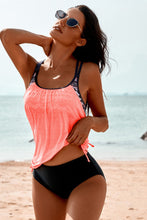 Load image into Gallery viewer, Pink Printed Lined Tankini Swimsuit
