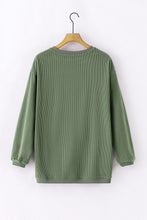 Load image into Gallery viewer, Smoke Gray Ribbed Corduroy Oversized Sweatshirt
