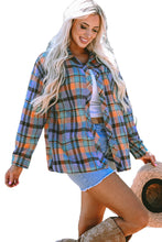 Load image into Gallery viewer, Orange Plaid Print Loose Vintage Shirt
