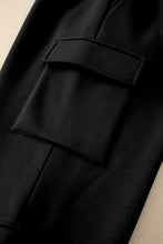 Load image into Gallery viewer, Black Solid Multi Pockets Elastic High Waist Active Pants
