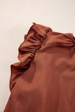 Load image into Gallery viewer, Red Sandalwood Ruffle Trim Sleeveless Blouse
