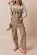 Load image into Gallery viewer, Black Solid Pocketed Loose Fit Corduroy Overall
