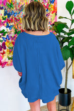 Load image into Gallery viewer, Sky Blue Waffle Knit Oversize Tee and Shorts Set
