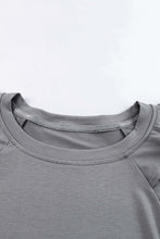 Load image into Gallery viewer, Gray Plain Tiered Ruffled Short Sleeve T Shirt
