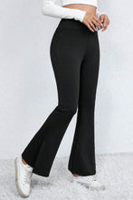 Load image into Gallery viewer, Black Thermal Lined Split Flare Leg Pants
