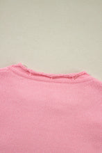 Load image into Gallery viewer, Peach Blossom Flower Detail Knitted Notched Neck Sweater
