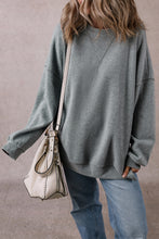 Load image into Gallery viewer, Medium Grey Side Split Drop Shoulder Oversized Top
