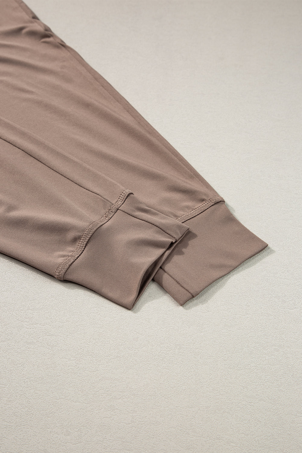 Dark Brown Drawstring Waist Pocketed Joggers