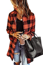 Load image into Gallery viewer, Green Turn-down Collar Plaid Shirt Coat
