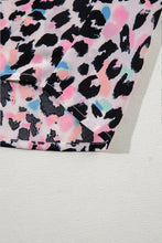 Load image into Gallery viewer, Pink Multicolor Leopard Print V Neck Oversized Blouse
