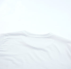 White Solid Color Crew Neck Tee