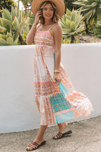 Load image into Gallery viewer, Multicolor Boho Patchwork Print Square Neck Sundress
