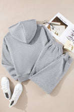 Load image into Gallery viewer, Gray Solid Exposed Seams Hoodie and Joggers Activewear Set
