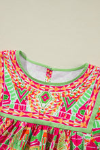 Load image into Gallery viewer, Green Fashion Printed Wide Sleeve Plus Size Blouse
