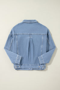 Wild Wind Washed Oversize Pocketed Denim Jacket