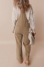 Load image into Gallery viewer, Black Solid Pocketed Loose Fit Corduroy Overall
