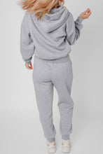 Load image into Gallery viewer, Gray Solid Exposed Seams Hoodie and Joggers Activewear Set
