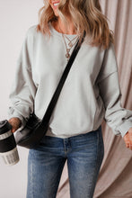 Load image into Gallery viewer, Gray Exposed Seam Batwing Sleeve Drop Shoulder Sweatshirt
