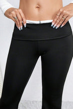 Load image into Gallery viewer, Black Thermal Lined Split Flare Leg Pants
