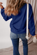 Load image into Gallery viewer, Navy Blue Solid Fleece Lined Drop Shoulder Terry Sweatshirt
