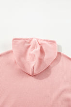 Load image into Gallery viewer, Light Pink Waffle Knit Fleece Lined High Low Oversized Hoodie
